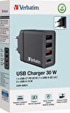 Verbatim 49700 Chr-30Eu1 Usb Charger 30W Black Usb Şarj Cihazı