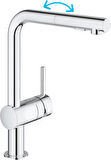 Grohe Eviye Bataryası Spiralli 2 Fonksiyonlu Minta Krom- 30274000