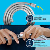 Grohe Vitalio Comfort 110 El Duşu Seti, 110Mm Kare 2 Akışlı El Duşu, Duş Başlığı Tutucu, 1750Mm Duş 