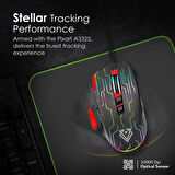 Vertux Oyuncu Mouse Üstün Hızlı Performanslı Kablolu 10.000 Dpi Led - Vertux Kryptonite (Kırmızı)