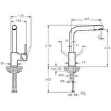 Artema Pure Eviye Bataryası A42136, Krom, 360° Dönebilen, Silikon Perlatörlü, Su Tasarruflu, Sağ/Sol