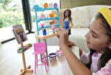 Barbie'Nin Sanat Atölyesi, Barbie Bebek (29 Cm), Çömlek Yapımı Ve Resim Sanatı Için 25'Ten Fazla Aks
