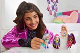 Barbie Bordo Saçlı Ekstra Mini Mini Bebek, Kırmızı Fırfır Elbise, Güneş Gözlüğü Ve Aksesuarları Ve S