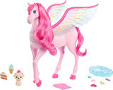 Barbie Rosa Pegasus 10 Aksesuarlı Köpek Yavrusu Dahil, Kanatlı At Oyuncağı, Işıklı Ve Sesli, Sihir D