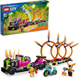 Lego City Gösteri Kamyonu Ve Ateş Çemberi Yarışması 60357-6 Yaş Ve Üzeri Çocuklar İçin Motosikletli 