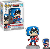 Funko Pop! & Pin: Yenilmezler: Dünyanın En Güçlü Kahramanları - 60. Yıldönümü, Pin Ile Kaptan Amerik