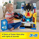 Imaginext Dc Super Friends - Batman Ve Süpermen Figürleri, Batwing Uçağı Ve Itmek Için Batcycle Ile 