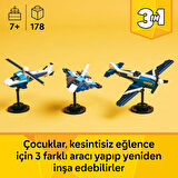 Lego Creator 3’Ü 1 Arada Uçak: Yarış Uçağı 31160-7 Yaş Ve Üzeri Çocuklar Için Jet Veya Helikoptere D