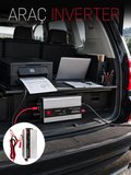 2000W Araç Elektrik İnvertörü Akü Bağlantılı Priz Çıkışlı Güç Çevirici