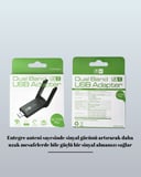 Yüksek Hızlı  Mbps Çift Bant USB WiFi Adaptör – Güçlü Sinyal Geniş Uyumluluk
