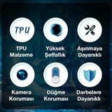 Ally iPhone  Pro .inç Kılıf Kamera Korumalı Ultra İnce Şeffaf Silikon Kılıf-()