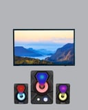 RGB Işıklı USB Hoparlör Seti W Çıkış Gücü Derin Bas