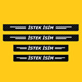 Özel İsim Yazılan Grafen Karbon Oto Kapı Eşiği 4 Adet