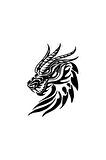Ejderha Kafası Sticker (Oto-Motor-Laptop-Duvar-Dekor) 10 x 14 cm