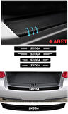 Skoda Fabia İçin Uyumlu Aksesuar Oto Bagaj Ve Kapı Eşiği Sticker Seti Karbon