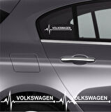 Nabız Ritm Oto Cam Sticker Volkswagen 15 x 4 cm