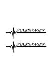 Nabız Ritm Oto Cam Sticker Volkswagen 15 x 4 cm