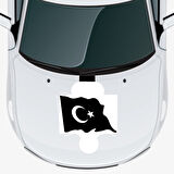Türk Bayrağı 5 Oto Kaput Sticker  45 x 30 cm