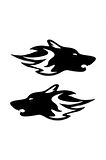Kurt Başı Doğu-Batı Sticker (Oto-Motor-Laptop-Duvar-Dekor) 2 Adet 30 x 15 cm