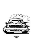Drift Modifiyeli Araba Duvar Dekor  Sticker  60 x 40 cm