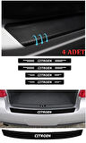 Citroen Berlingo İçin Uyumlu Aksesuar Oto Bağaj Ve Kapı Eşiği Sticker Set Karbon