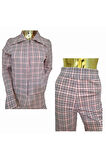 #ORIJINAL #MASIMODUTI #İKİLİ TAKIM #EKOSE #CEKET #PANTOLON #PEMBE
