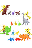 Toy Play 18 Parça Büyük ve Mini Yavru Dinozorlar Hayvan Seti SKU713-683