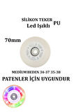 Pu Silikon Teker Set 2 Li 70 Mm Abec-7 Rulmanlı Işıklı Yedek Paten Tekerleği