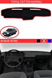 Toyota Avensis 2003-2009 İçin Uygun Torpido Koruma Halısı Siyah Kenar Renk Kırmızı