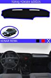 Toyota Avensis 2009-2015 İçin Uygun Torpido Koruma Halısı Siyah Kenar Renk Mavi