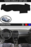 Toyota Corolla 1997-2001 Modelleri İçin Uygun Torpido Koruma Halısı Siyah Kenar Renk Siyah