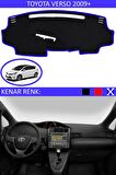 Toyota Yaris 2014 + İçin Uygun Torpido Koruma Halısı Siyah Kenar Renk Mavi