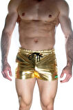 Erkek Gold Lame Short