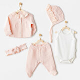 Natural Gift Müslin 5'li Hastane Çıkışı Salmon