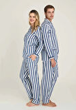 Freshness 4007 Kadın Uzun Kol Çizgili Gaffuriye Pijama Takımı