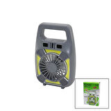 2in1=mini Fan - Fener Usb Şarj 2 Kademe Hız Lamba=4 Fonksiyon - 10w Su Geçirmez Taşıma Kulp Mini Vantilatör Gs-265