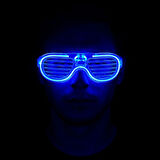 Mavi Led Işıklı Parti Gözlüğü - Neon Glow Şerit Gözlük 3 Modlu