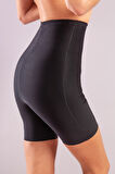 Golshan Girdle Extra Hight Waist Short Corset, İz Yapmayan Görünmez Ekstra Yüksek Bel Uzun Paçalı Siyah Korse