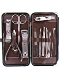 Tırnak Makası Tırnak Bakım Seti Deri Çantalı 12 Parça Set