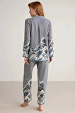 Nautıca W617 Kadın Uzun Kollu Önden Düğmeli Pijama Takımı