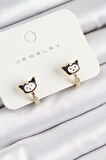 Pirinç Kuromi Model Gold Renk Çocuk Küpe - TJ-BKP10909