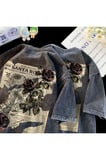 Yıkamalı Streetwear Rose Baskılı Unisex Oversize Vintage T-shirt