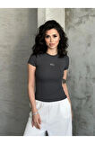 Al@ Kabartmalı Basic Andrasit Kadın T-Shirt Body