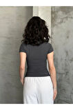 Al@ Kabartmalı Basic Andrasit Kadın T-Shirt Body