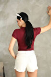 Al@ Kabartmalı Basic Andrasit Kadın T-Shirt Body