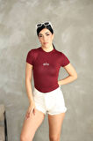 Al@ Kabartmalı Basic Andrasit Kadın T-Shirt Body
