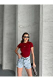 Al@ Kabartmalı Basic Andrasit Kadın T-Shirt Body