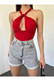 Duble Paça Kısa Kadın Kot Şort