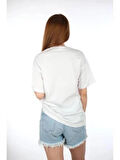 Kuş Desenli Bakılı T-Shirt