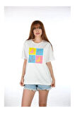 Kuş Desenli Bakılı T-Shirt